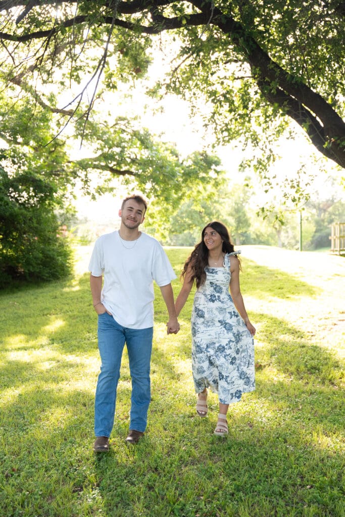 Outdoor engagement photos in College Station Texas