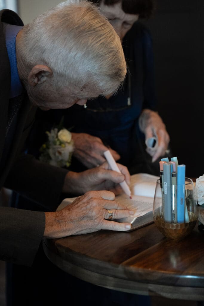 cocktail hour and reception details at a Central Texas wedding
