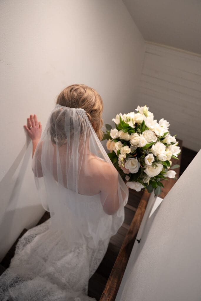 bride waiting to walk down the aisle at a Central Texas wedding ceremony