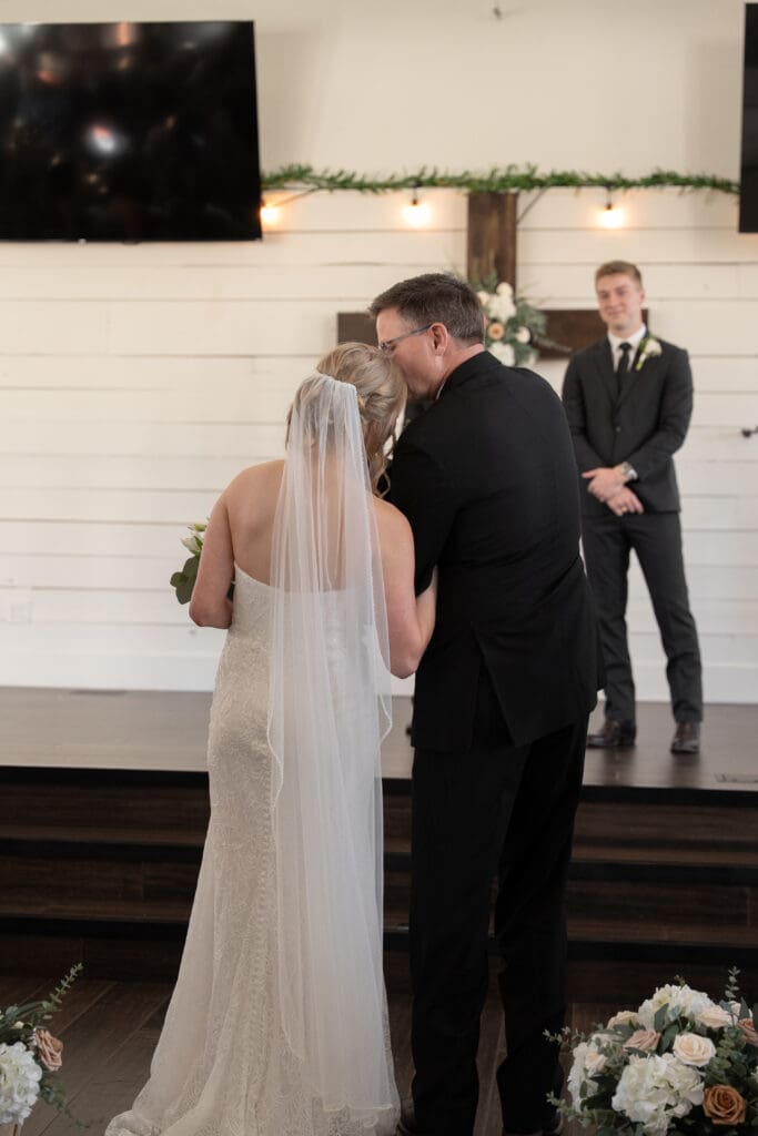 bride walking down the aisle at a Central Texas wedding ceremony