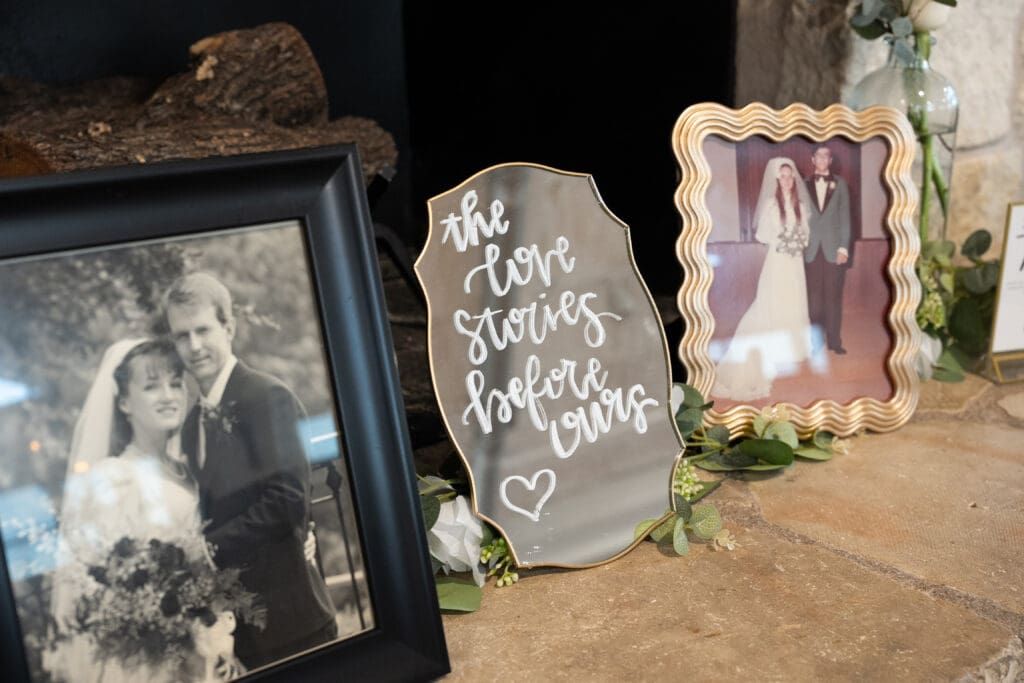 reception decoration at a Central Texas wedding