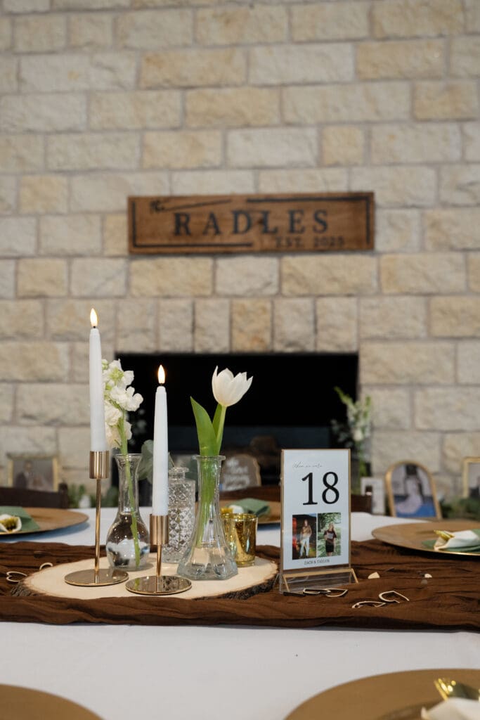 reception details at a Central Texas wedding