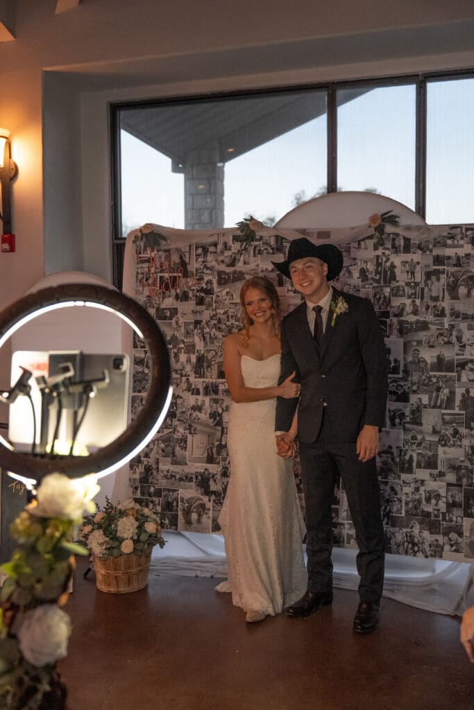 cocktail hour and reception at a Central Texas wedding