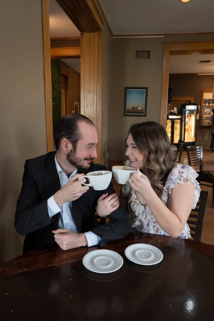 College Station engagement photos at Polite Coffee