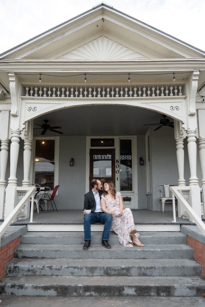 Engagement session at Polite Coffee in College Station Texas
