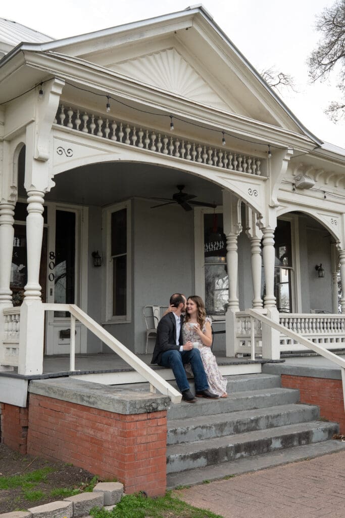 College Station engagement photos at Polite Coffee