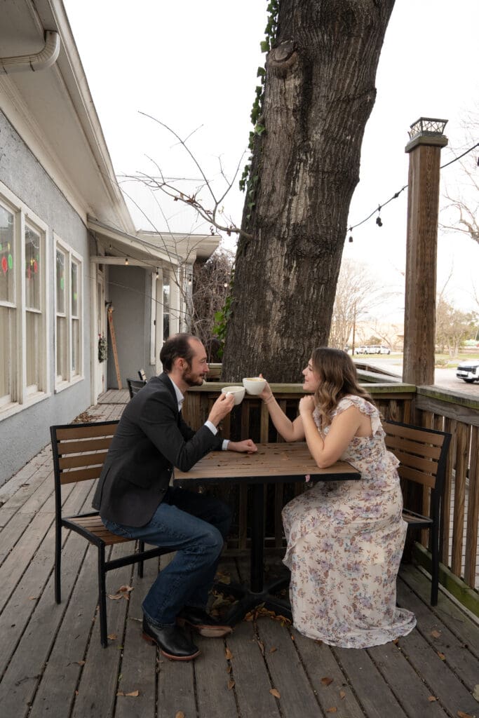 Polite Coffee Shop engagement photos in College Station