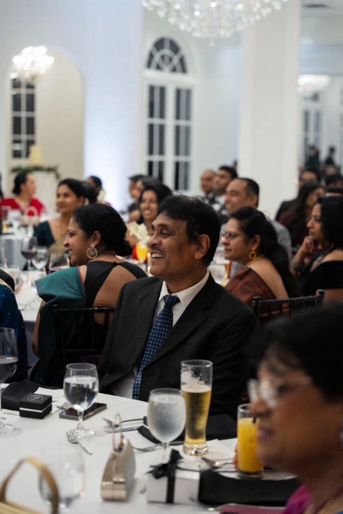 Guests welcome couple at Chateau Nouvelle wedding